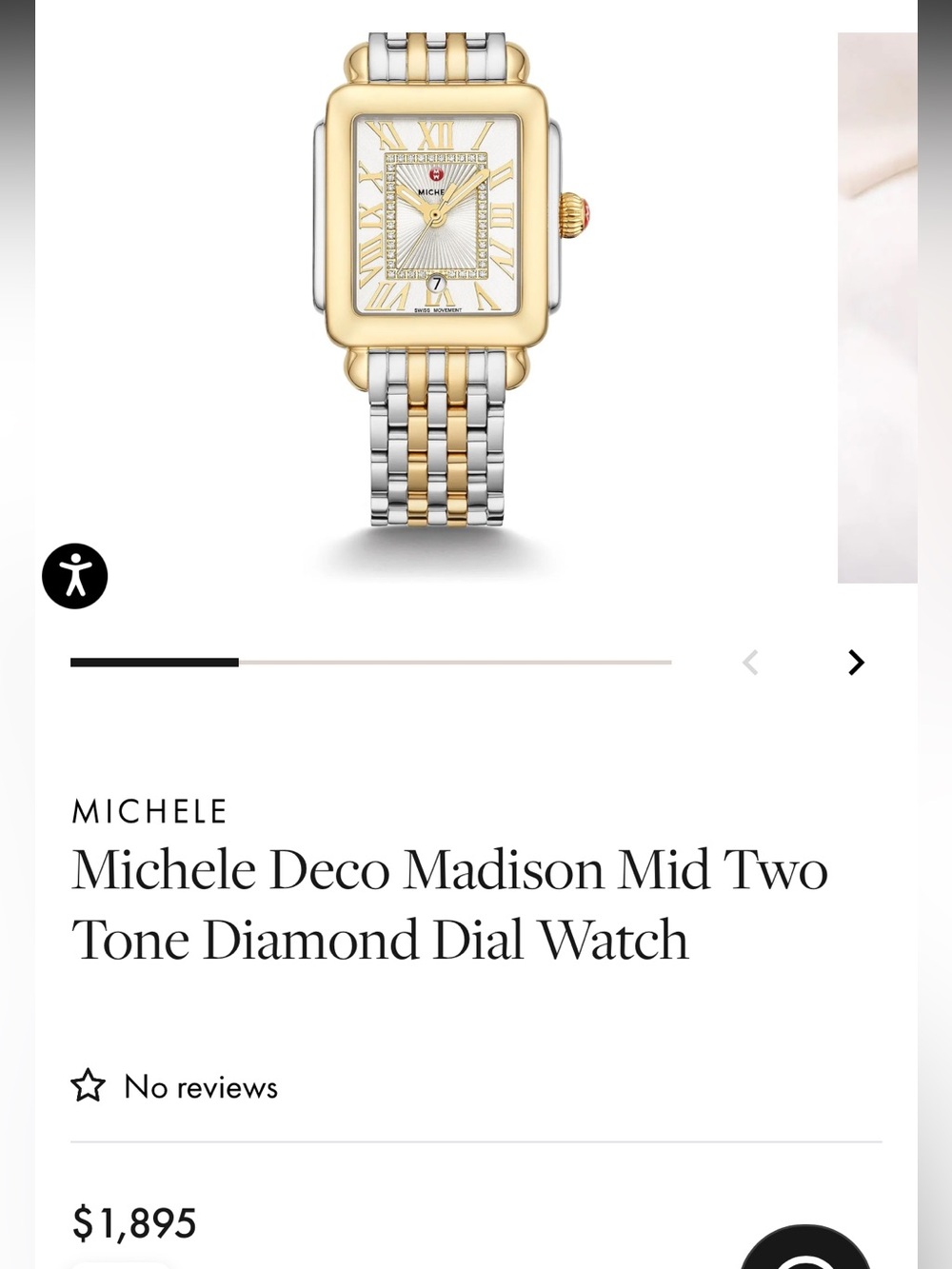 Michele Deco Madison Mid Two Tone Diamond Dial Watch